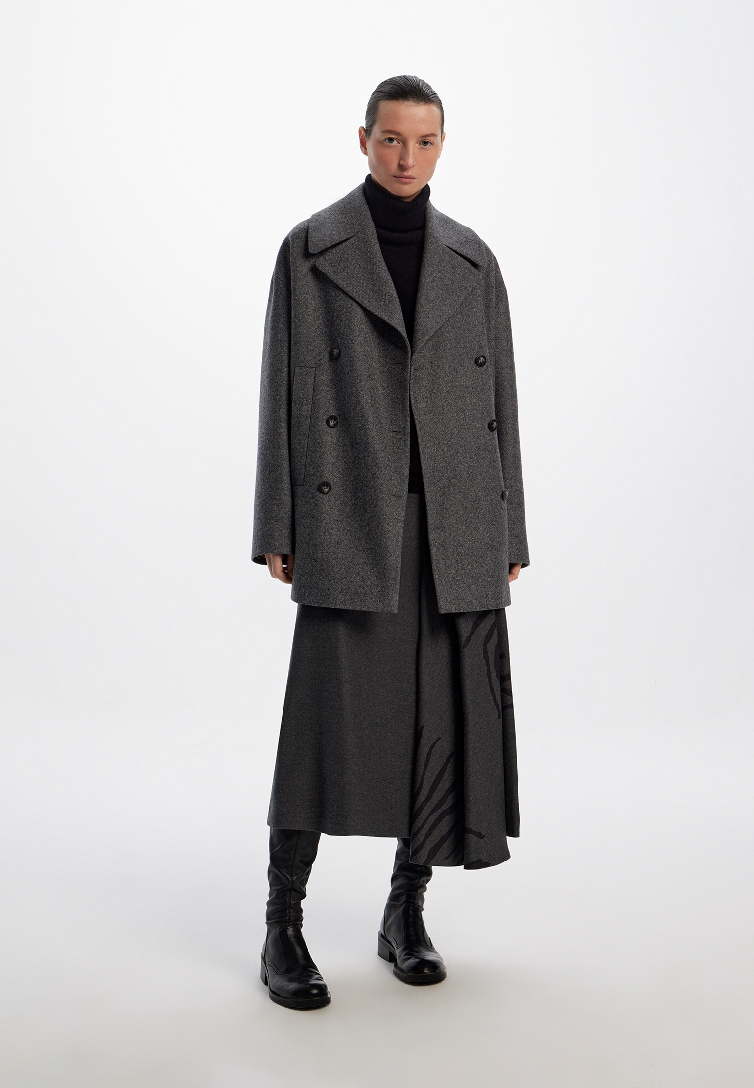 Юбка с клином "Зебра" из итальянской шерсти